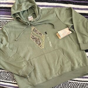 Skechers Olive Hoodie with Graphic Logo size 2XL NWT